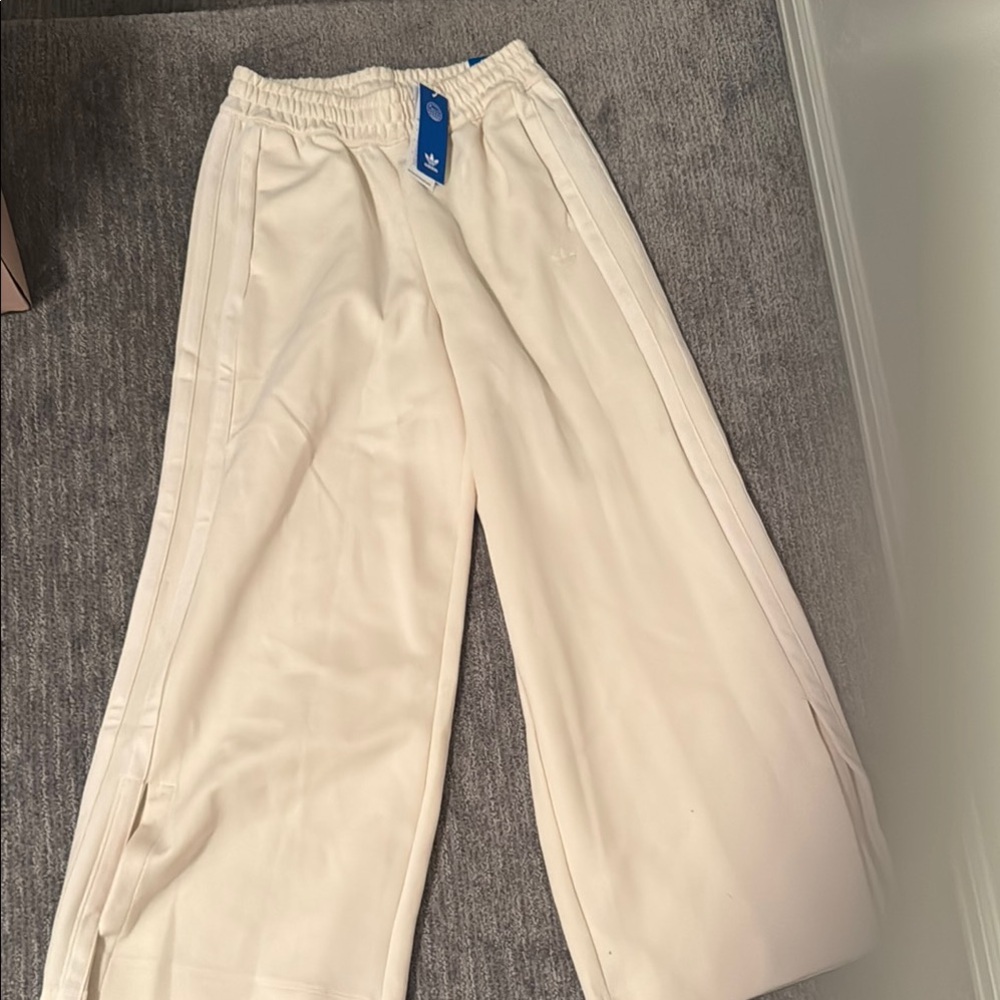 Adidas Cream Flare Pants with Boot Cut